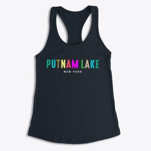 Putnam Lake New York Color Pop Women's Racerback Tank