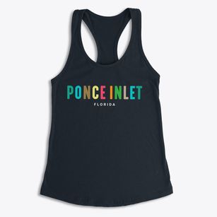 Ponce Inlet Florida Color Pop Women's Racerback Tank