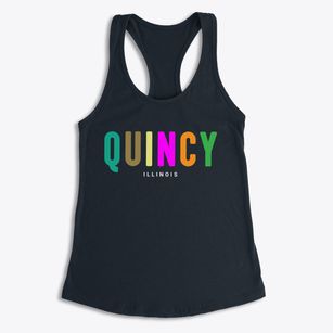 Quincy Illinois Color Pop Women's Racerback Tank