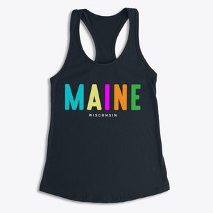 Maine Wisconsin Color Pop Women's Racerback Tank