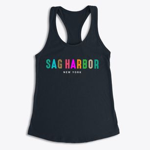 Sag Harbor New York Color Pop Women's Racerback Tank