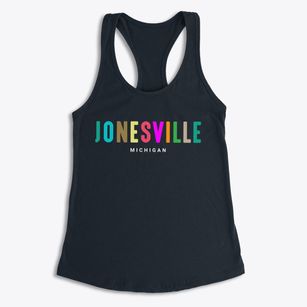 Jonesville Michigan Color Pop Women's Racerback Tank