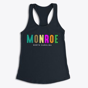 Monroe North Carolina Color Pop Women's Racerback Tank