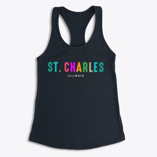 St. Charles Illinois Color Pop Women's Racerback Tank