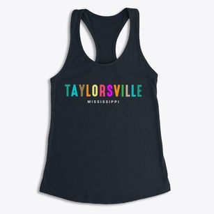 Taylorsville Mississippi Color Pop Women's Racerback Tank