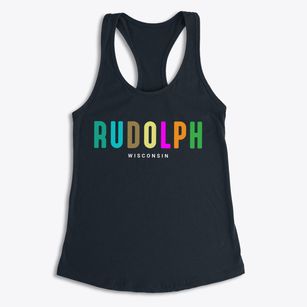 Rudolph Wisconsin Color Pop Women's Racerback Tank