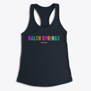 Balch Springs Texas Color Pop Women's Racerback Tank