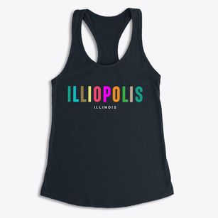 Illiopolis Illinois Color Pop Women's Racerback Tank