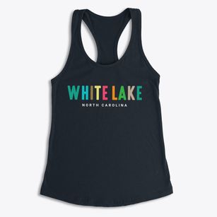 White Lake North Carolina Color Pop Women's Racerback Tank