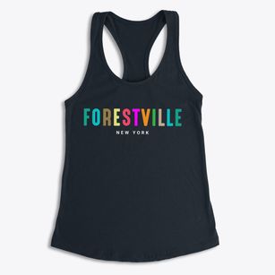 Forestville New York Color Pop Women's Racerback Tank