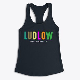 Ludlow Massachusetts Color Pop Women's Racerback Tank