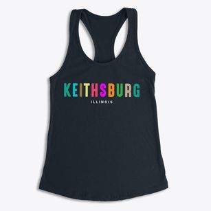 Keithsburg Illinois Color Pop Women's Racerback Tank