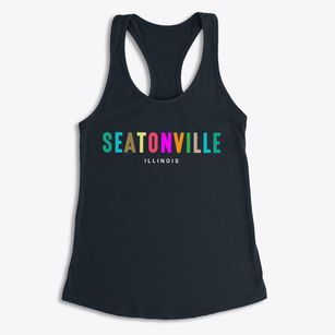 Seatonville Illinois Color Pop Women's Racerback Tank