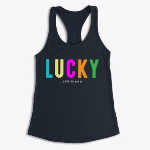 Lucky Louisiana Color Pop Women's Racerback Tank