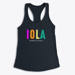Iola Pennsylvania Color Pop Women's Racerback Tank