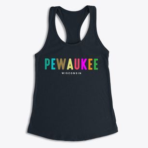 Pewaukee Wisconsin Color Pop Women's Racerback Tank
