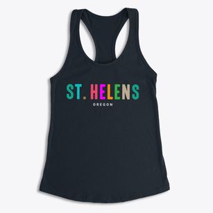 St. Helens Oregon Color Pop Women's Racerback Tank