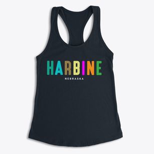 Harbine Nebraska Color Pop Women's Racerback Tank