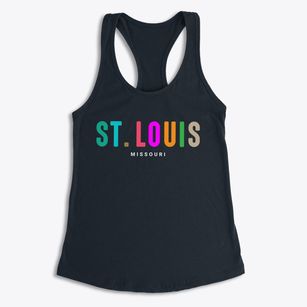 St. Louis Missouri Color Pop Women's Racerback Tank