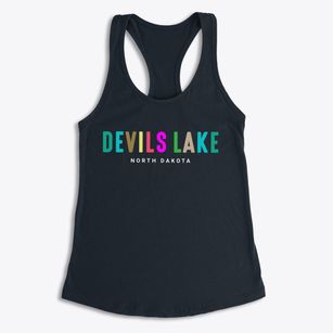 Devils Lake North Dakota Color Pop Women's Racerback Tank