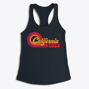  California Retro Vibes Women's Racerback Tank