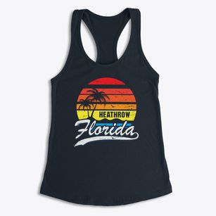 Heathrow Florida Palm Tree Sunset Women's Racerback Tank