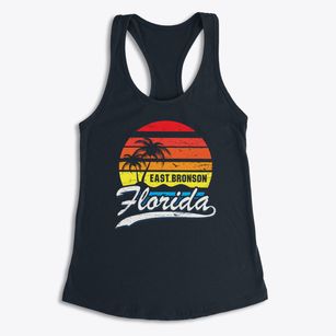East Bronson Florida Palm Tree Sunset Women's Racerback Tank
