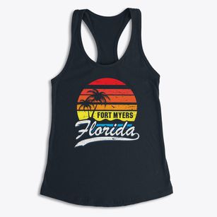 Fort Myers Florida Palm Tree Sunset Women's Racerback Tank