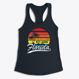 Key Largo Florida Palm Tree Sunset Women's Racerback Tank