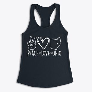  Ohio Peace Love Women's Racerback Tank