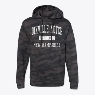 Dixville Notch New Hampshire Classic Established Cotton Hoodie Sweatshirt