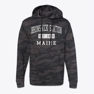 Brunswick Station Maine Classic Established Cotton Hoodie Sweatshirt