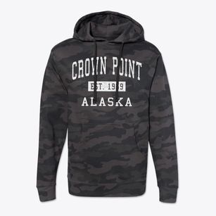 Crown Point Alaska Classic Established Cotton Hoodie Sweatshirt