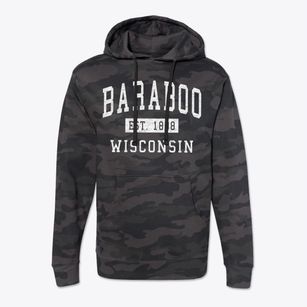Baraboo Wisconsin Classic Established Cotton Hoodie Sweatshirt