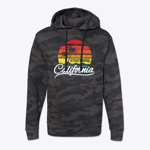 Strathmore California Palm Tree Sunset Cotton Hoodie Sweatshirt