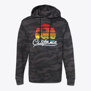 Manchester California Palm Tree Sunset Cotton Hoodie Sweatshirt