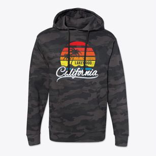 Lakewood California Palm Tree Sunset Cotton Hoodie Sweatshirt