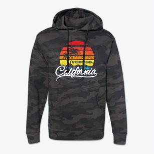 Redondo Beach California Palm Tree Sunset Cotton Hoodie Sweatshirt