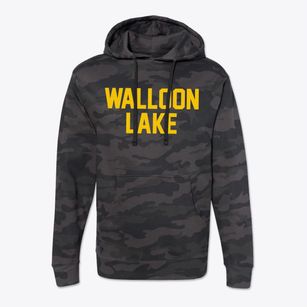 Walloon Lake Michigan Classic Block Cotton Hoodie Sweatshirt