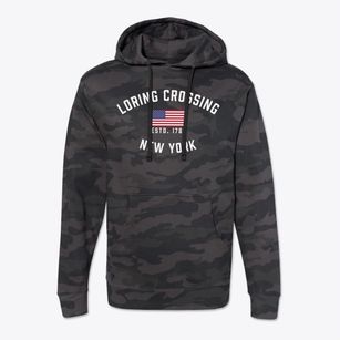 Loring Crossing New York Patriot Cotton Hoodie Sweatshirt