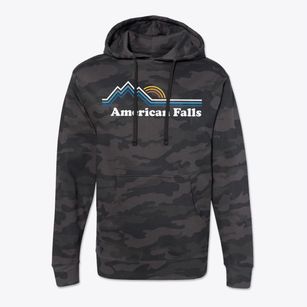 American Falls Idaho Mountain View Cotton Hoodie Sweatshirt
