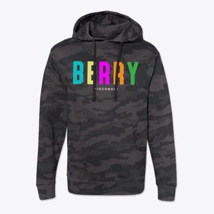 Berry Wisconsin Color Pop Cotton Hoodie Sweatshirt