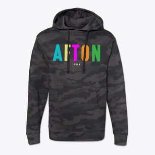 Afton Iowa Color Pop Cotton Hoodie Sweatshirt