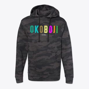 Okoboji Iowa Color Pop Cotton Hoodie Sweatshirt