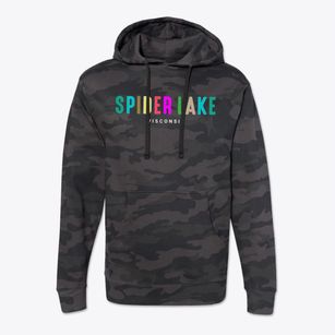 Spider Lake Wisconsin Color Pop Cotton Hoodie Sweatshirt