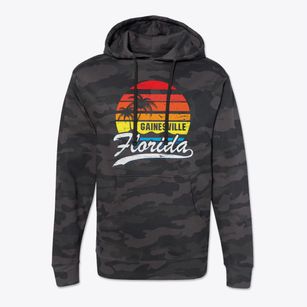 Gainesville Florida Palm Tree Sunset Cotton Hoodie Sweatshirt