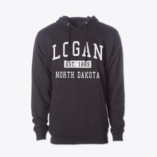 Logan North Dakota Classic Established Cotton Hoodie Sweatshirt