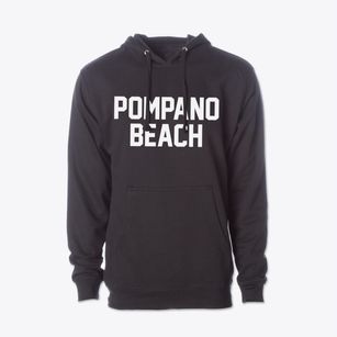 Pompano Beach Florida Classic Block Cotton Hoodie Sweatshirt