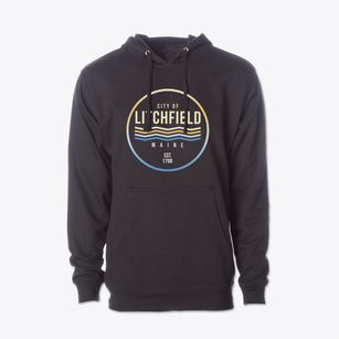 Litchfield Maine Color Fade Cotton Hoodie Sweatshirt