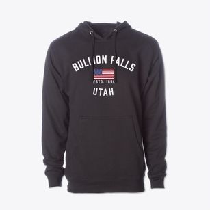 Bullion Falls Utah Patriot Cotton Hoodie Sweatshirt